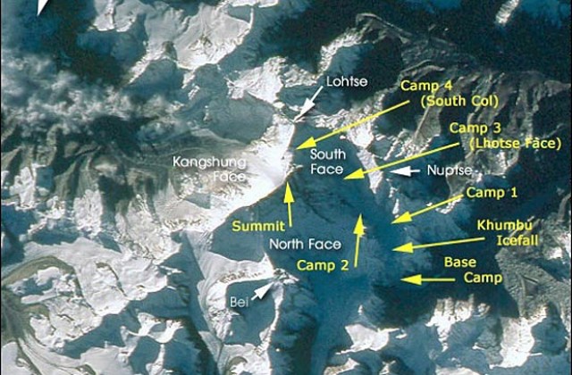 Маршрутът по Югоизточният ръб за изкачването на Еверест