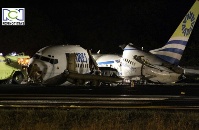 Колумбийски пътнически самолет се разби при аварийно кацане