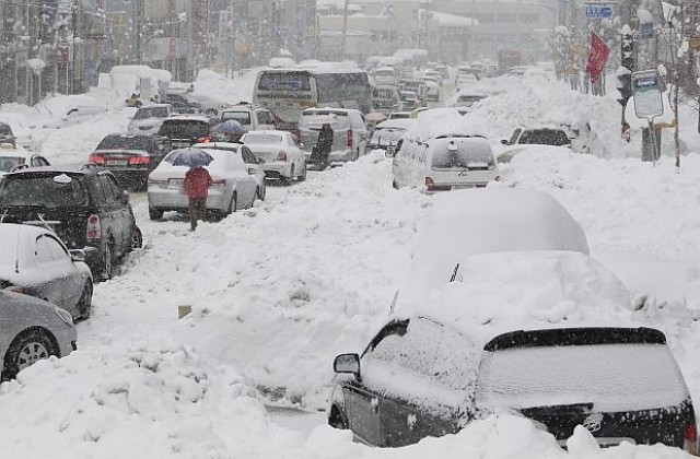 Хиляди чистят снега след рекордни валежи в Южна Корея