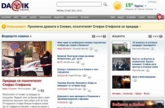 DarikNews.bg в топ 3 на новинарските сайтове