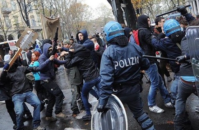 Сблъсъци между полиция и демонстранти в центъра на Рим