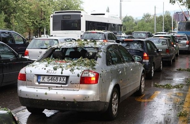 Продължава почистването след бурята в София