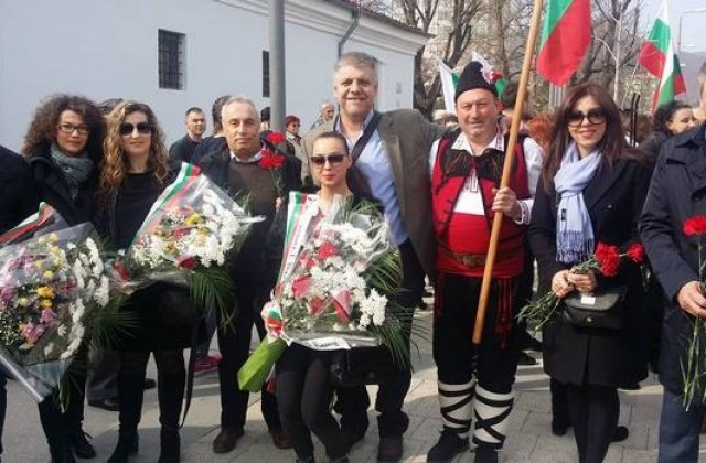 ПП ГЕРБ Сливен се включи в официалната церемония по повод 3 март - Национален празник на България