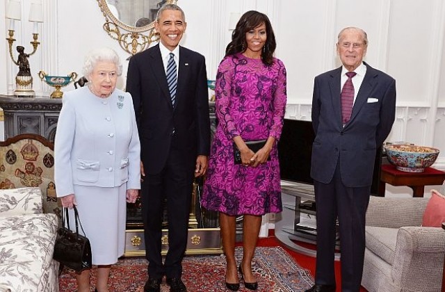Барак и Мишел Обама на кралски обяд в двореца Уиндзор (СНИМКИ)