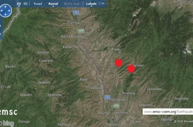 Земетресение от 4.3 по Рихтер в Югозападна България