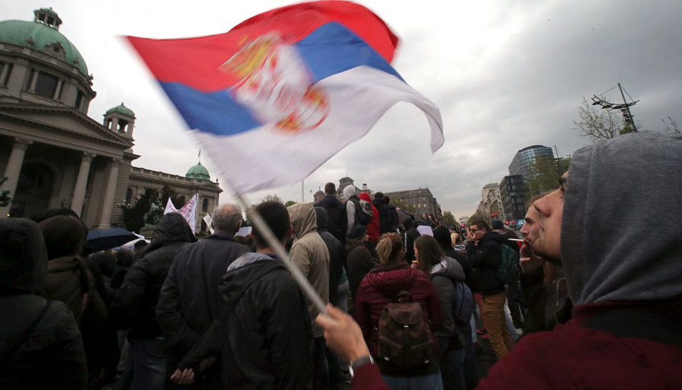 Протести се провеждат всеки ден след изборите в неделя, когато Вучич победи на първия тур с 55 на сто от вота