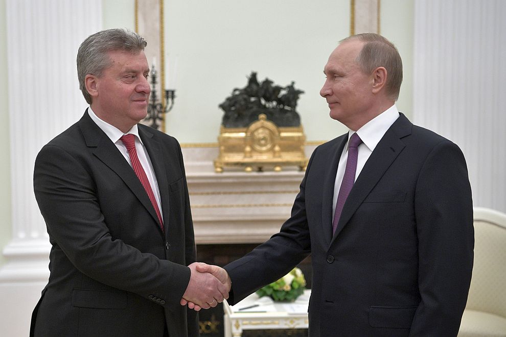 Президентите на Русия и Македония Владимир Путин и Георге Иванов при посещението на македонския президент в Москва.