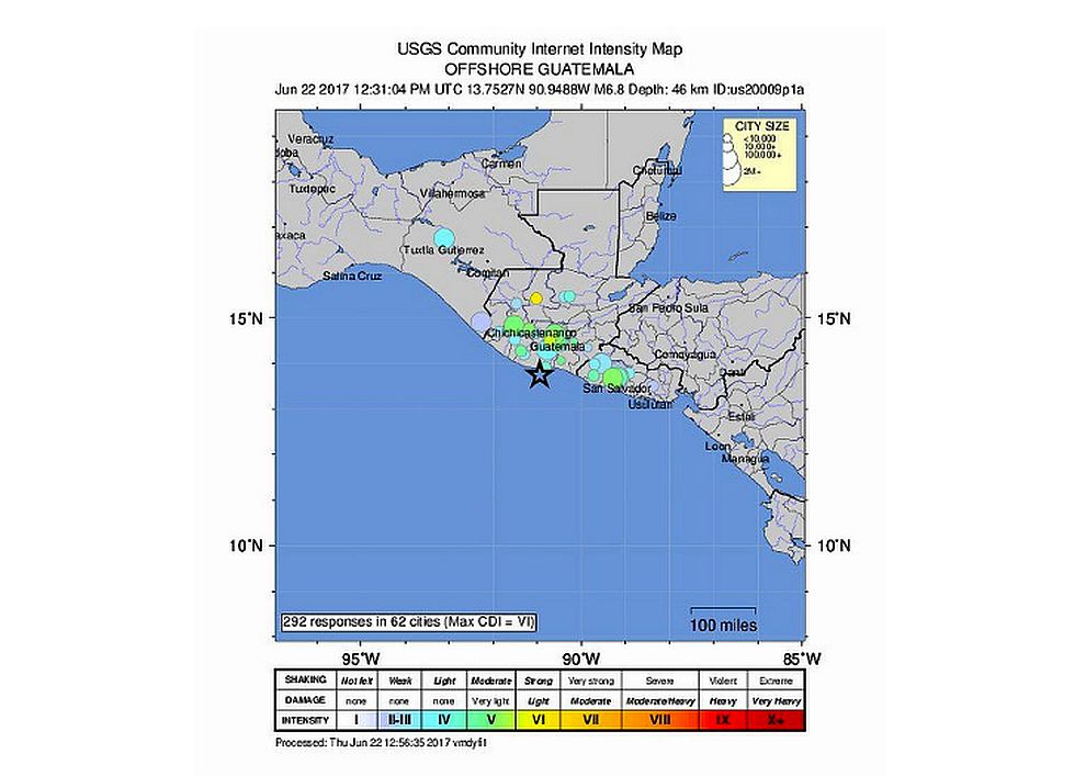 Мощно земетресение разтърси Гватемала и Салвадор