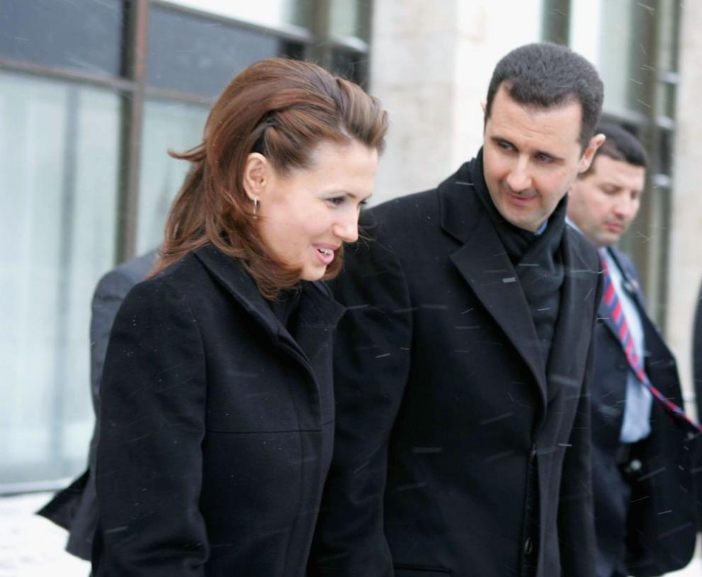 Президентът на Сирия Башар Асад и съпругата му Асма.