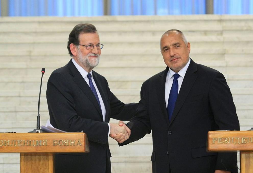  Премиерът на България Бойко Борисов и неговият испански сътрудник Мариано Рахой 