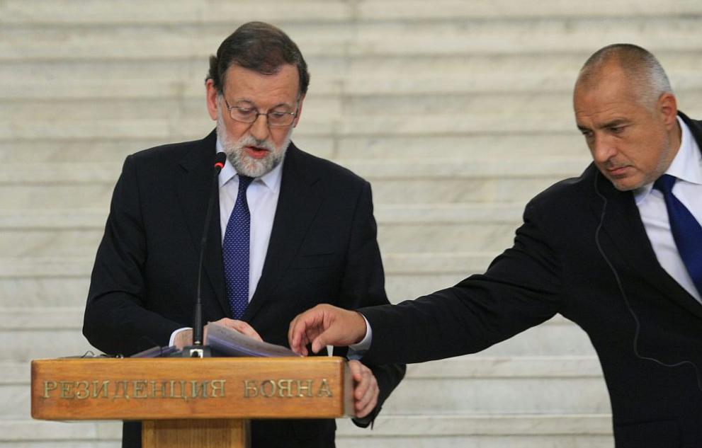  Премиерът на България Бойко Борисов и неговият испански сътрудник Мариано Рахой 