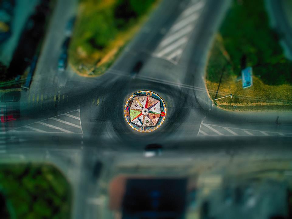 Кръговото кръстовище - Четирите посоки, снимка от дрон