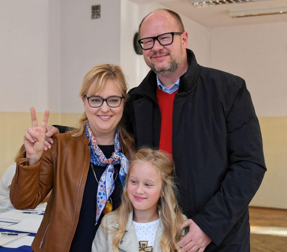 Магдалена Адамович, Павел Адамович и тяхната дъщеричка през 2018 г.