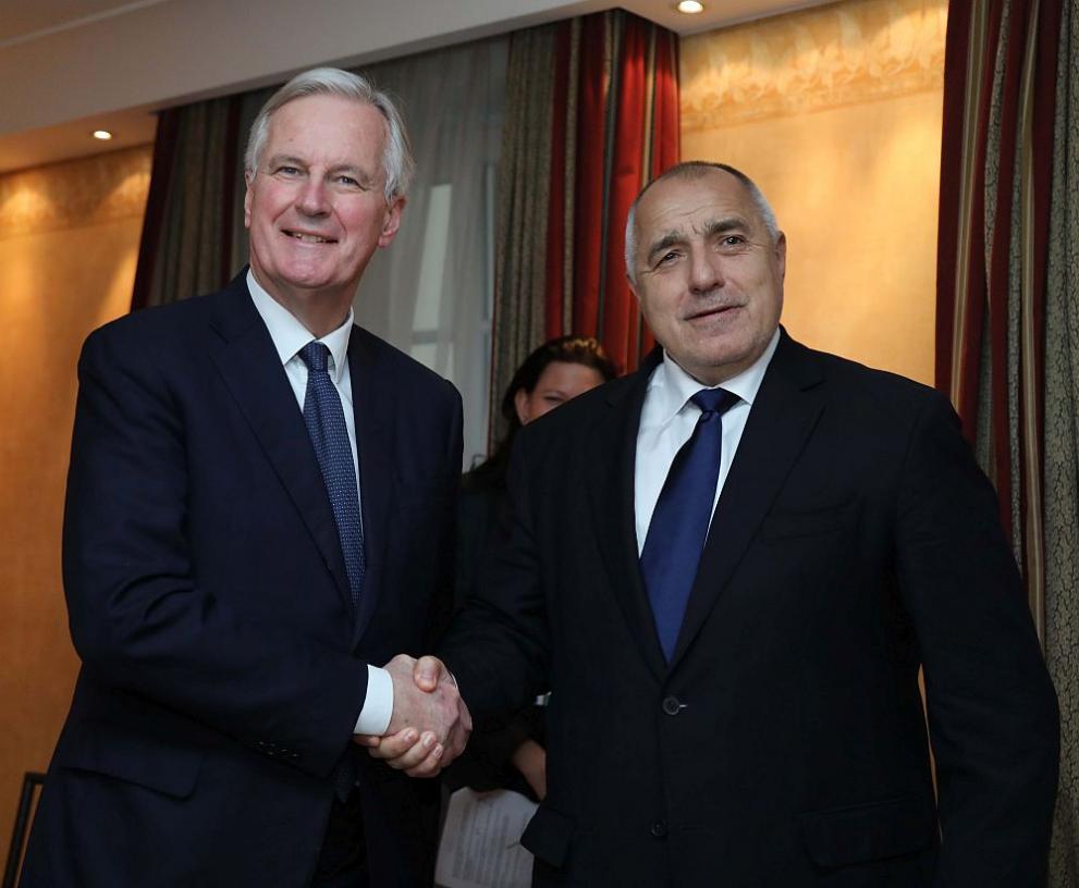Премиерът Бойко Борисов и главният преговарящ на ЕС по въпросите на Брекзит Мишел Барние