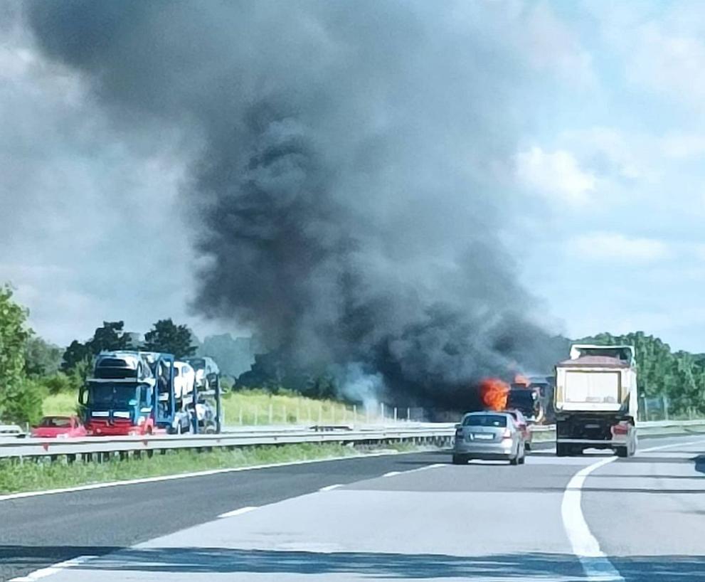  пожар тир автомагистрала Тракия 