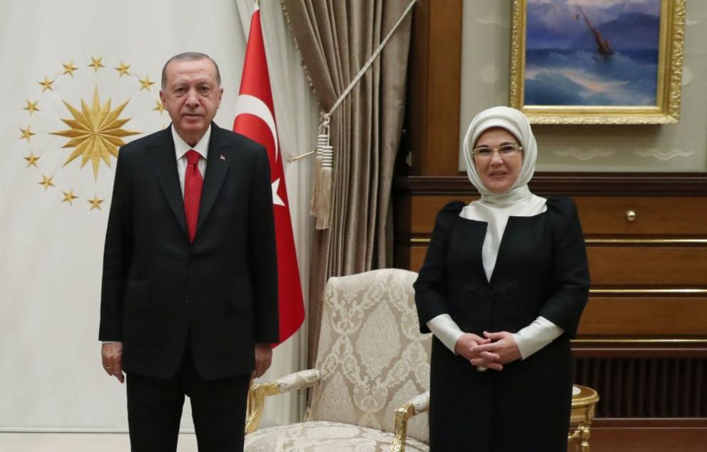 Президентът на Турция Реджеп Тайип Ердоган със съпругата си Емине Ердоган 