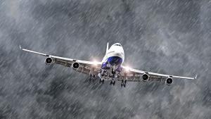 самолет дъжд
