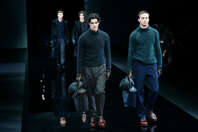 Представяне на колекцията на Giorgio Armani за сезон есен/зима 2014-2015 по време на Седмицата на мъжката мода в Милано