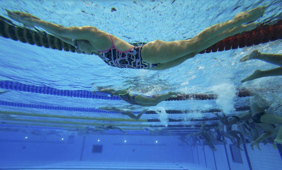 Олимпийците тренират в London Aquatics Centre1