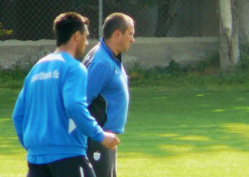 Станимир Стоилов и Цанко Цветанов по време на тренировка на1