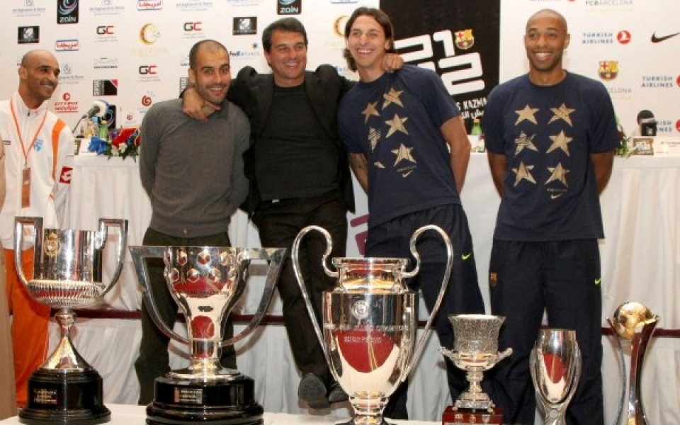 Барселона показва шестте си трофея на света