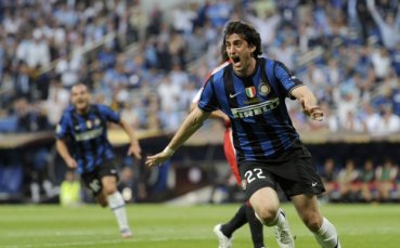 Радост в Мюнхен: Диего Милито изгоря за мача с Байерн