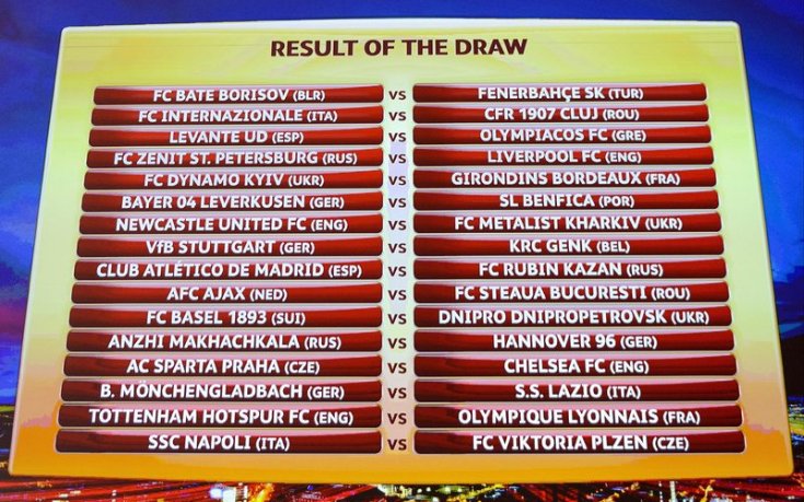 Вижте жребия за 1/16-финалите и 1/8-финалите в Лига Европа