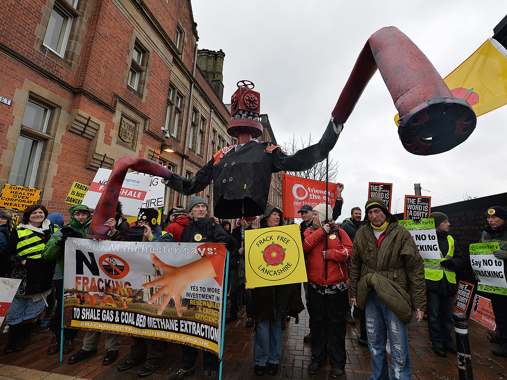 Антифракинг протест в Престън, Северозападна Англия