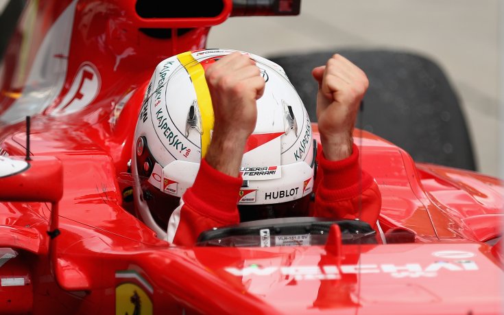 ВИДЕО: Щастливият Фетел проговори на италиански: Форца Ферари!