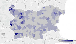 Интерактивна (долу) карта на регистрациите по общини пусна сайтът AzGlasuvam.net