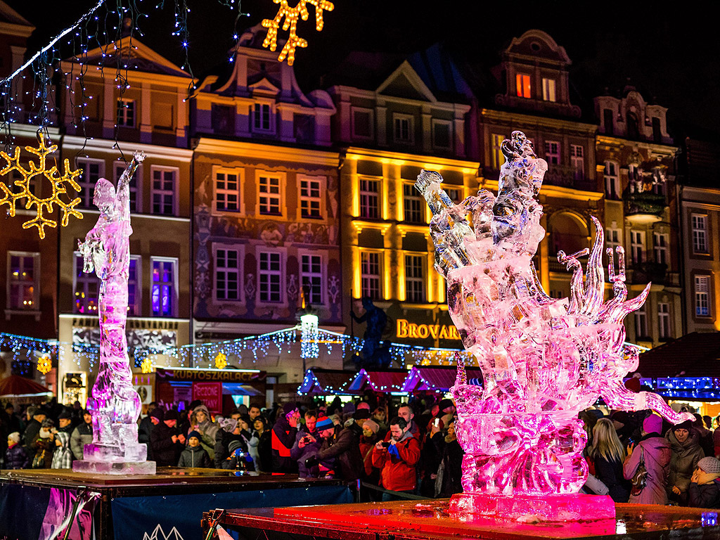 Десети международен фестивал на ледените скулптури в Познан, Полша.