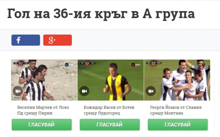 Избери Гола на последния кръг в А група!