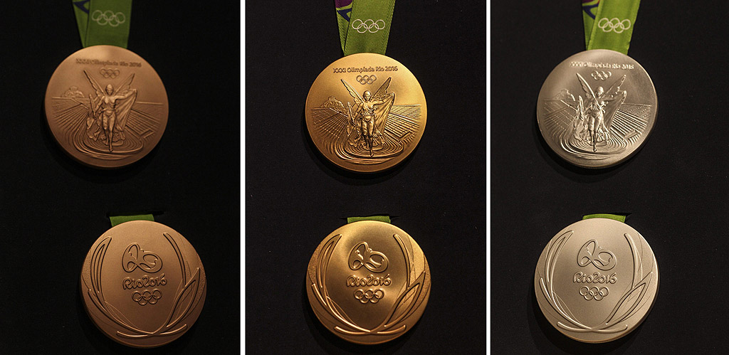 Златният, сребърният и бронзовият медал за олимпийските игри в Рио де Жанейро.