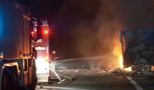 Тир пламна на магистрала „Тракия”