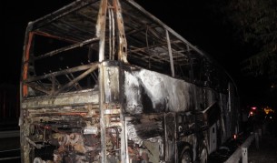 Автобус изгоря в Кресненското дефиле