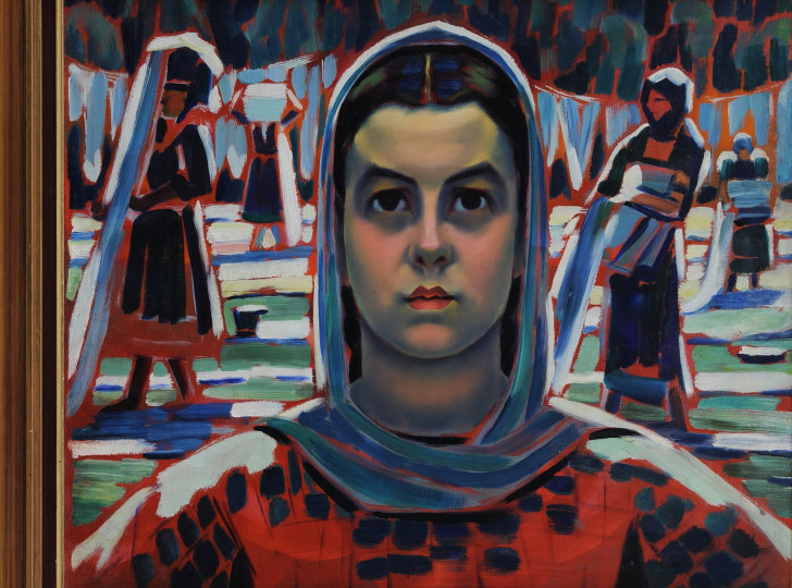 "Моми белят платно" на Владимир Димитров - Майстора. Една от най-добрите картини на гениалния художник, която беше изложена в Националната художествена галерия по повод 130-годишнината от рождението му.