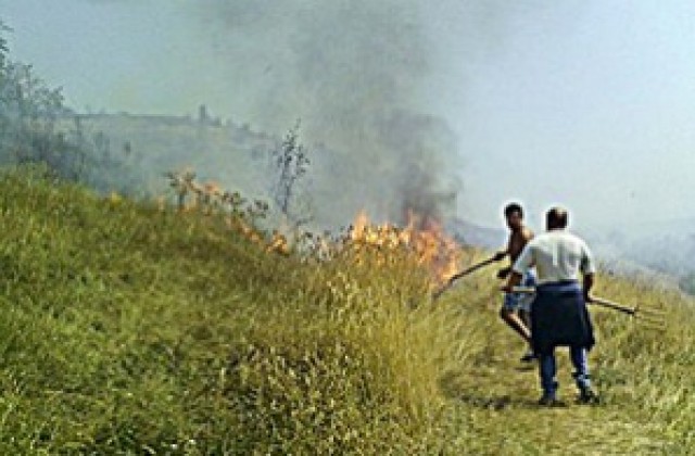 Тревни площи горят във варненския квартал Владиславово