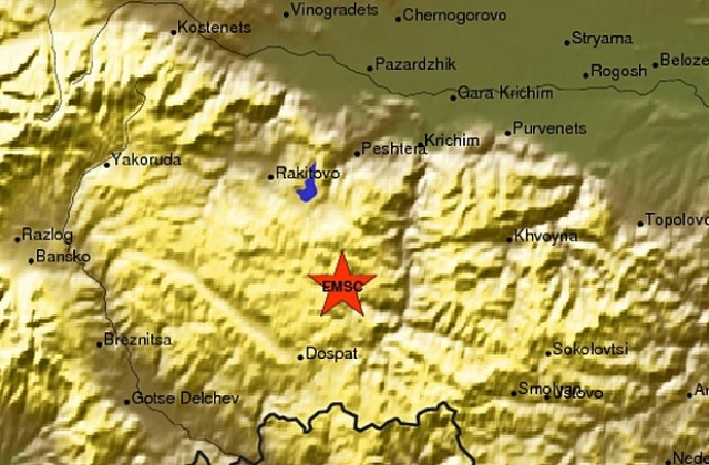 Слабо земетресение регистрирано в България