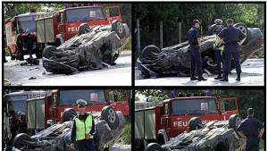 Автомобил се запали след катастрофа в София