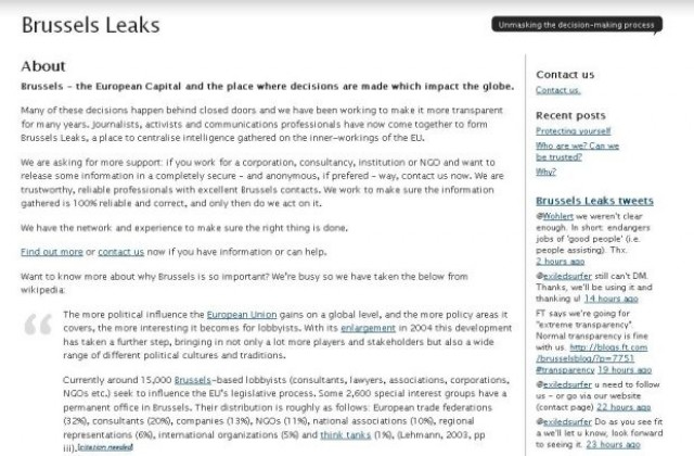 Сайт, имитация на Уикилийкс, разкрива тайните на евроинституции