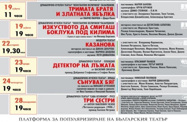 Русенският театър всеки месец в София