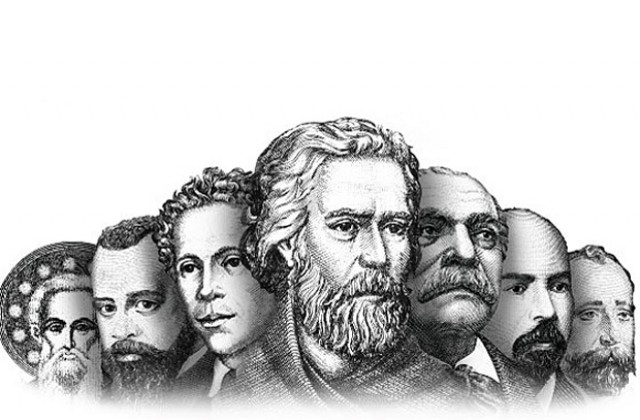 Седем мъже и една жена (от банкнотите ни) в банята