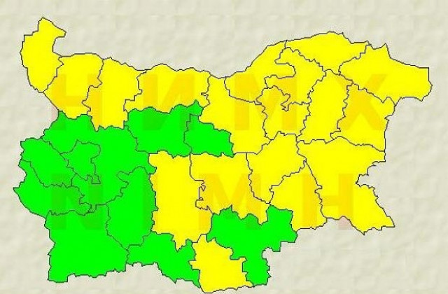 Код  жълто за Северозапада