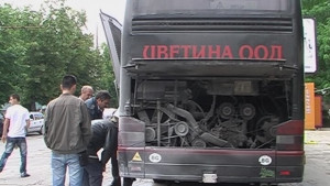Запали се автобус