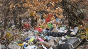 Кмет и заместници чистят парка около езерото Загорка