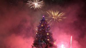 Палят светлините на коледната елха на София