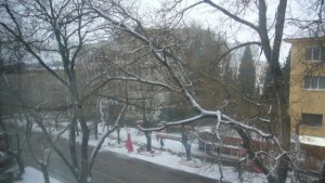 Сняг и силен вятър в Стара Загора