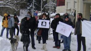 Въпреки мразовитото време около 50 души протестираха срещу АСТА в