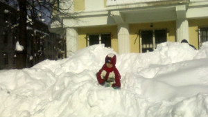 Слънце със сняг над Враца