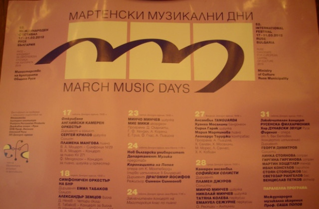 21 концерта на изпълнители от 12 страни на Мартенски музикални дни